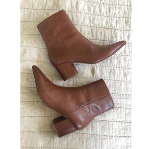 Ossie Cognac Leather Heeled Booties